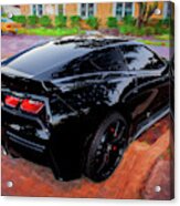 2014 Chevrolet Black Corvette C7 190 Acrylic Print