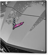 2020 Red Corvette C8 Hood Ornament X1175 Acrylic Print