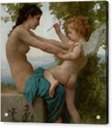 A Young Girl Defending Herself Against Eros #3 Acrylic Print