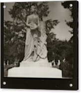 Black And White Polaroid 600 Spring Grove Cemetery Cincinnati Ohio  #3 Acrylic Print