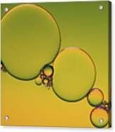 Bright Abstract, Yellow Background With Flying Bubbles Acrylic Print