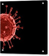 3d Rendering Microscopic Illustration Of The Spreading 2019 Corona Virus Or Covid-19 On Alpha Layer Black Background Acrylic Print
