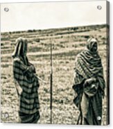 Maasai Warriors Landscape Tanzania 4337 Acrylic Print