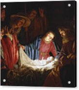Adoration Of The Shepherds By Gerard Van Honthorst Acrylic Print