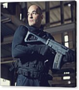 Male Military Swat Team Member Holding Gun In Abandoned Warehouse #5 Acrylic Print
