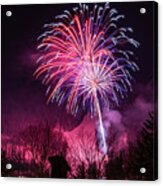 Winter Ski Resort Fireworks #5 Acrylic Print