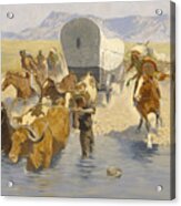 The Emigrants By Frederic Remington Acrylic Print