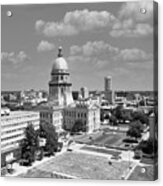 Illinois State Capitol In Springfield Illinois In Black And White #7 Acrylic Print