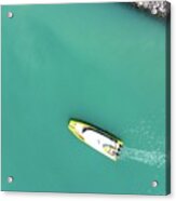 A Boat Heading Out Of Harbour In Whitsundays, Australia Acrylic Print