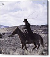 A Cowboy Rides His Horse Acrylic Print
