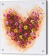A Daisy Heart Acrylic Print