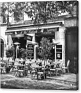 A French Restaurant Vieux Lyon France Black And White Acrylic Print