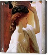 A Girl With A Basket Of Fruit By Lord Frederic Leighton Acrylic Print