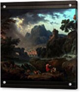 A Mountain Landscape With An Approaching Storm By Claude Joseph Vernet Classical Fine Art Old Master Acrylic Print