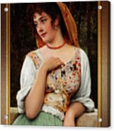 A Pensive Beauty By Eugen Von Blaas Classical Art Reproduction Acrylic Print