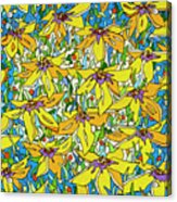 A Yellow Flowerfield Acrylic Print