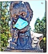 Abe Lincoln Wearing Face Mask Acrylic Print