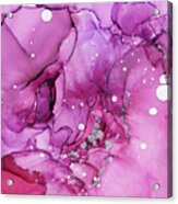 Abstract Floral Magenta Chrome Ink Acrylic Print