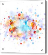 Abstract Multicolor Blob On White Made From Defocused Circles Acrylic Print