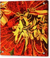 Abstracted Floral - Mesmerizing Mosaic In Bold Reds And Yellows Acrylic Print