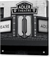 Adler Theatre Marquee Bw Acrylic Print