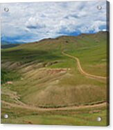 Aerial Landscape In Orkhon Valley, Mongolia Acrylic Print