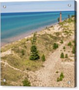Aerial Of Little Sable Lighthouse Michigan Acrylic Print