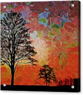 Afterglow Sunset Sky Abendstimmung Evening Sky After Van Gogh Impressionist Painting By Ahmet Asar Acrylic Print