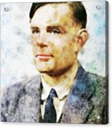 Alan Turing Watercolor Acrylic Print