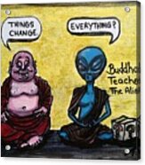 Alien And Buddha Acrylic Print