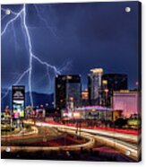 Allegiant Stadium And The Las Vegas Strip Thunderstorm 2 To 1 Ratio Acrylic Print