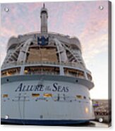 Allure Of The Seas Docked At Dawn Acrylic Print