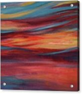 Amazing Sunset Waltz Over The Ocean 02 Detail Acrylic Print