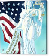 America - Genius Of America - Justice Holding Scale And Scrolls Acrylic Print