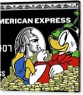 American Express Canvas - Scrooge Mcduck American Express Black Card Print Acrylic Print