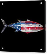 American Flag Fishing Shirt Vintage Fishing Acrylic Print