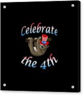 American Sloth Celebrate The 4th Acrylic Print