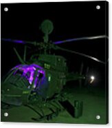 An Oh-58d Kiowa Helicopter At Cob Speicher, Tikrit, Iraq, During Operation Iraqi Freedom. Acrylic Print