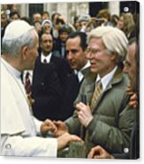 Andy Warhol And Pope John Paul Ii Acrylic Print