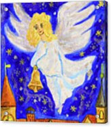 Angel With Christmas Bell Acrylic Print
