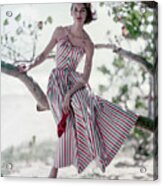 Anne St. Marie In A Striped Sundress Acrylic Print