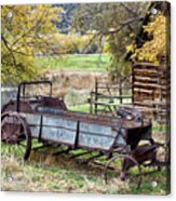 Antique Horse-drawn Mccormick Deering All-steel 4a Manure Spreader Acrylic Print