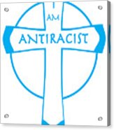 Antiracist Cross Light Blue Acrylic Print