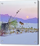 April 2020 Moonset Over White Sands Acrylic Print