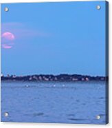 April 2020 Pink Supermoon Over Baker's Island In Salem Ma Acrylic Print