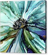 Aqua Bloom Acrylic Print