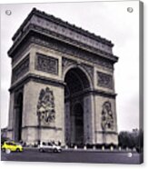 Arc De Triomphe Avec Du Jaune Acrylic Print