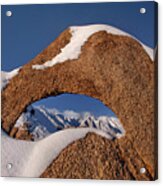 Arch In Snow Alabama Hills California Acrylic Print