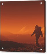 Astronaut Exploring Mars Acrylic Print