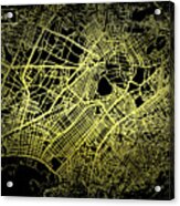 Athens Map In Gold And Black Acrylic Print